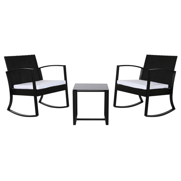 Table set with 2 chairs Home ESPRIT Black Steel 59 x 61,5 x 74 cm-0