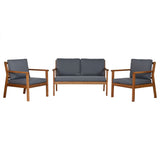 Table Set with 3 Armchairs Home ESPRIT Brown Grey Acacia 120 x 72 x 75 cm-7