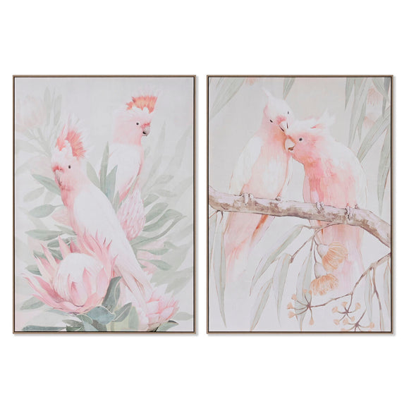 Painting Home ESPRIT Parrot Tropical 100 x 4 x 140 cm (2 Units)-0