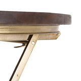 Side table 66 x 66 x 78 cm Golden Wood Brown Iron-7