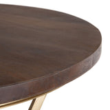 Side table 66 x 66 x 78 cm Golden Wood Brown Iron-6