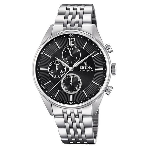 Men's Watch Festina F20285/4 Black Silver-0