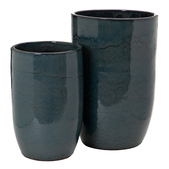 Vase 52 x 52 x 80 cm Ceramic Blue (2 Units)-0