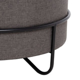 Pouffe 63 x 63 x 41 cm Synthetic Fabric Metal Dark grey