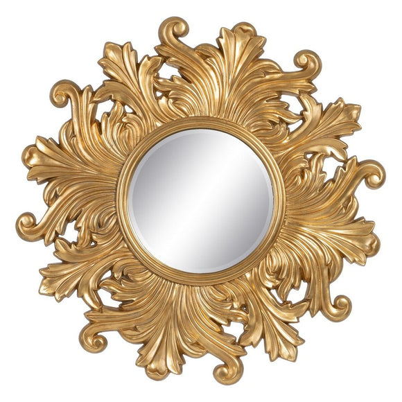 Wall mirror 114 x 4,5 x 114 cm Crystal Golden Wood