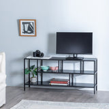 TV furniture 120 x 32 x 55 cm Black Steel-7