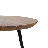 Set of 3 tables Wood Metal Iron Acacia 50 x 50 x 45 cm-4