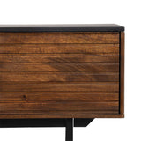 TV furniture ABNER Brown Black Iron Mango wood 140 x 40 x 50 cm-5