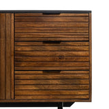 Sideboard ABNER Brown Black 160 x 40 x 75 cm-5