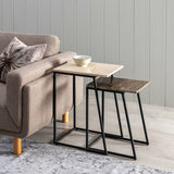 Side table 45 x 35 x 63,5 cm Brown Cream Marble Iron (2 Units)-10