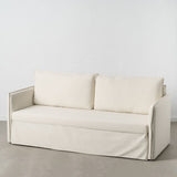 Sofa Beige Polyester Linen 210 x 93 x 95 cm-8