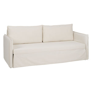 Sofa Beige Polyester Linen 210 x 93 x 95 cm-0
