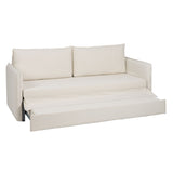 Sofa Beige Polyester Linen 210 x 93 x 95 cm-5