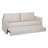 Sofa Beige Polyester Linen 210 x 93 x 95 cm-5