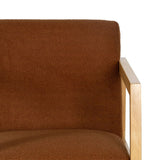 Rocking Chair Brown Beige Rubber wood Fabric 60 x 83 x 72 cm-5