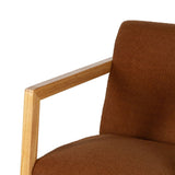 Rocking Chair Brown Beige Rubber wood Fabric 60 x 83 x 72 cm-4