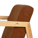 Rocking Chair Brown Beige Rubber wood Fabric 60 x 83 x 72 cm-3