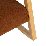 Rocking Chair Brown Beige Rubber wood Fabric 60 x 83 x 72 cm-2