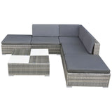 vidaXL Набір для відпочинку у патіо з 6 предметів і подушками з поліротангу сірого кольору