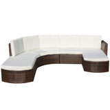 vidaXL Садовий набір для відпочинку з подушками, 4 предмети, поліротан, патіо, коричневий/чорний