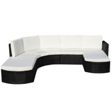 vidaXL Garden Lounge Set with Cushions 4 Pieces Poly Rattan Patio Brown/Black