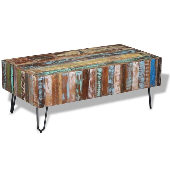 vidaXL Журнальний столик із твердої переробленої деревини 39,4 x 19,7 x 15 дюймів