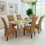 vidaXL 2/4/6x обідній стілець з масиву дерева манго, абака, кухонні стільці для їдальні