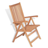vidaXL 1/2x Solid Teak Wood Reclining Garden Chair Outdoor Dining Chair Seat