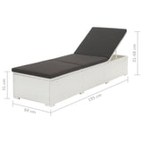 vidaXL 1/2 шезлонга зі столом із поліротангу, білого денного ліжка, садового крісла