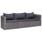 vidaXL 2/3/4x Garden Corner Sofas Gray Poly Rattan Outdoor Sofa Lounge Seat