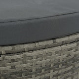 vidaXL Диванний набір із патіо з поліротанговою парасолькою, багатокольорове ліжко для відкритого сонця