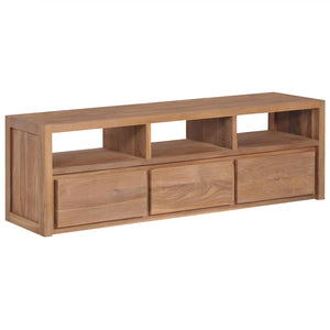 vidaXL TV Cabinet Solid Teak Wood with Natural Finish 47.2"x11.8"x15.7"