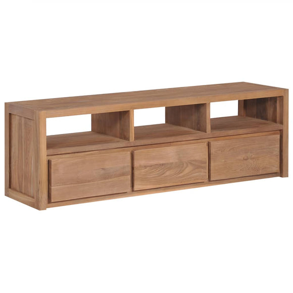 vidaXL TV Cabinet Solid Teak Wood with Natural Finish 47.2