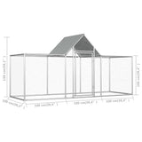 vidaXL Chicken Coop Galvanized Steel Pet Animal House Cage Carrier Multi Sizes