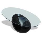 vidaXL Couchtisch mit ovaler Glasplatte, Akzentende, Beistelltisch, Mehrfarbig