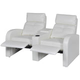 vidaXL 2-місний диван-крісло для домашнього кінотеатру, біла штучна шкіра