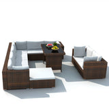 vidaXL Диван для відпочинку на відкритому повітрі, 28 предметів, садове сидіння для відпочинку з поліротангу, багато кольорів