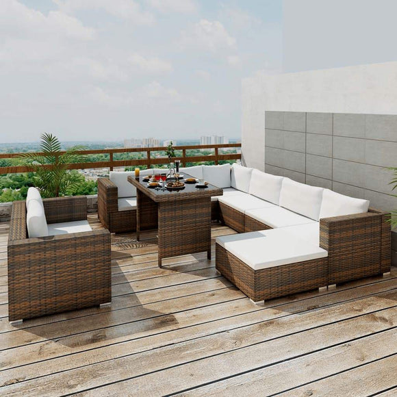 vidaXL Диван для відпочинку на відкритому повітрі, 28 предметів, садове сидіння для відпочинку з поліротангу, багато кольорів