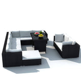 vidaXL Outdoor-Sofa-Set 28-tlg. Poly Rattan Garten-Lounge-Sitz, Mehrfarbig