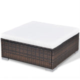 vidaXL Набір для відпочинку у патіо з 10 предметів із подушками з поліротангу коричневого кольору