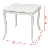 vidaXL Обідній стіл, глянцевий білий обідній стіл, кухонний стіл 31,5"/45,5"