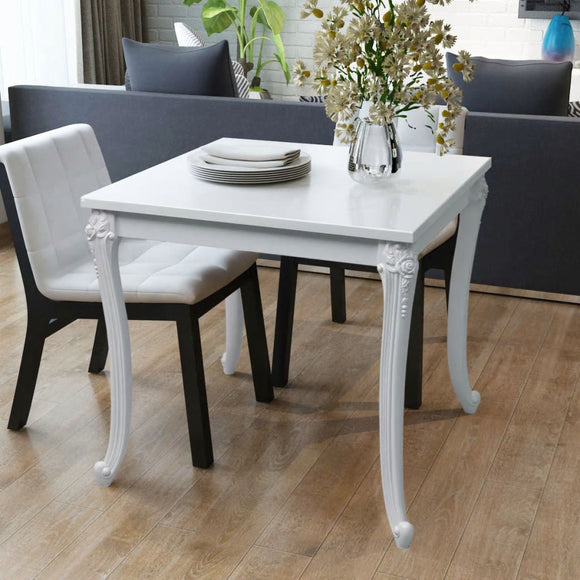 vidaXL Обідній стіл, глянцевий білий обідній стіл, кухонний стіл 31,5
