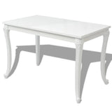 vidaXL Dining Table High Gloss White Dinner Table Kitchen Desk 31.5"/45.5"