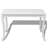 vidaXL Dining Table High Gloss White Dinner Table Kitchen Desk 31.5"/45.5"