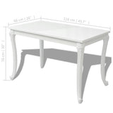 vidaXL Обідній стіл, глянцевий білий обідній стіл, кухонний стіл 31,5"/45,5"