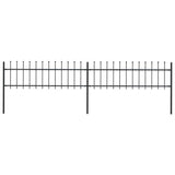 vidaXL Garden Fence Spear Top Steel Outdoor Panels Barrier Border Multi Sizes