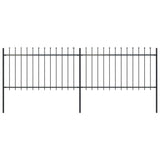 vidaXL Garden Fence Spear Top Steel Outdoor Panels Barrier Border Multi Sizes