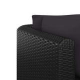 vidaXL Набір для відпочинку у патіо з 9 предметів із подушками з поліротангу, чорний