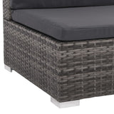 vidaXL Набір для відпочинку у патіо з 7 предметів і подушками з поліротангу сірого кольору
