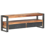 vidaXL TV Cabinet 47.2"x11.8"x15.7" Solid Wood with Sheesham Finish